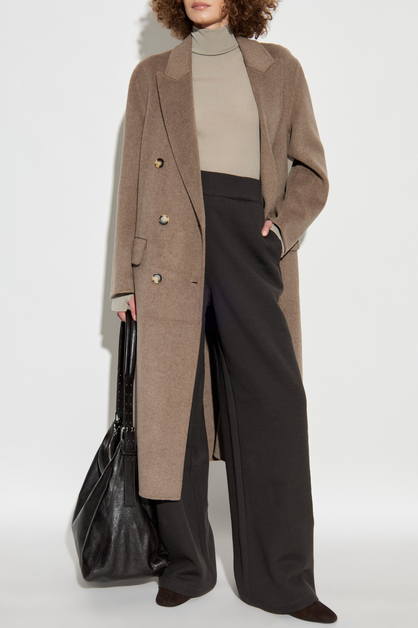 【未使用】SMOOTH MELANGE WRAP COAT(ダークグレー) Lauren Ralph Lauren Double-Faced Wool-Blend Wrap Coat in